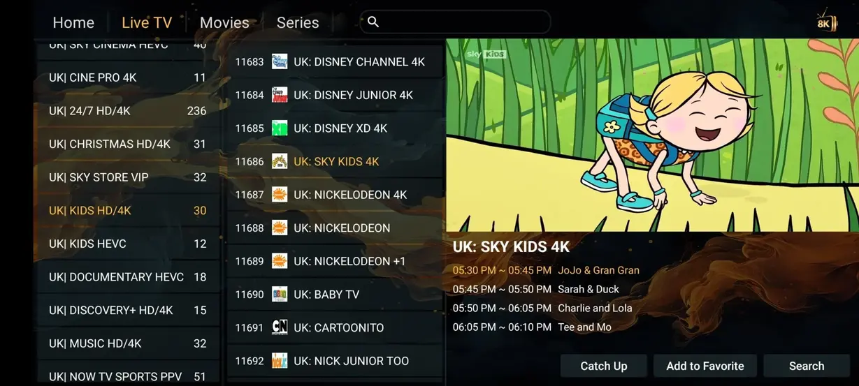 IPTVMeezzy App Interface Vorschau 8