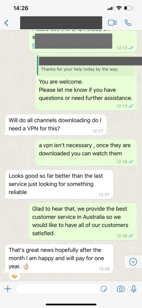 IPTVMeezzy WhatsApp Support Beispiel 3